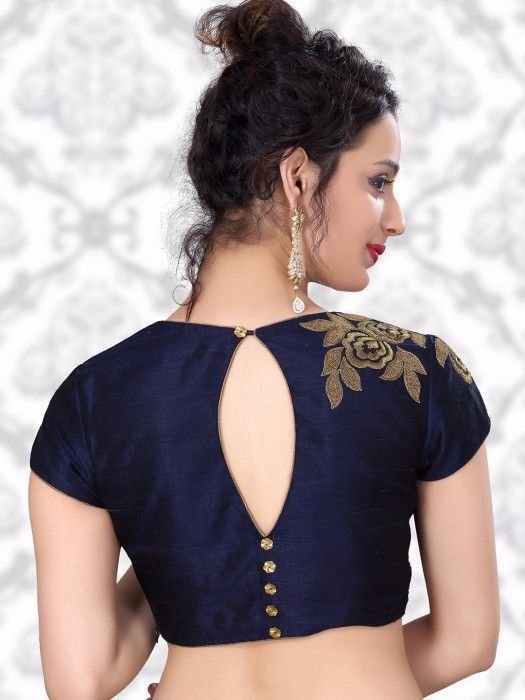 Boat Neck Blouse with Keyhole Back
