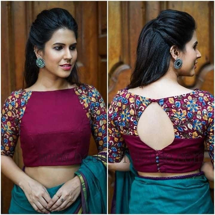 Back Hook Blouse Design Front and Back Image