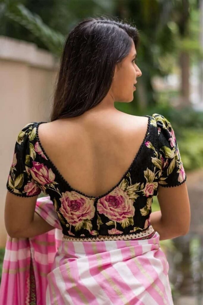 Printed Blouse Design Back Side