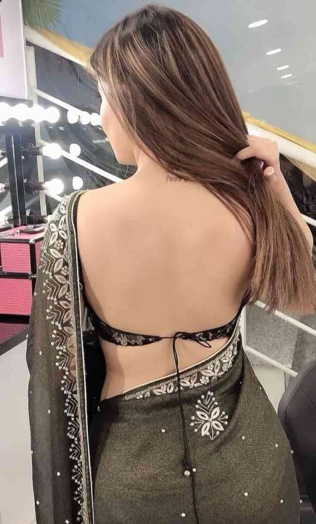 Deep Backless Blouse Design