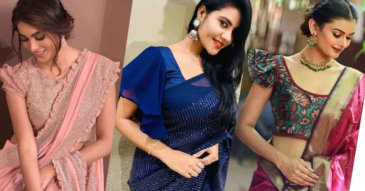 Ruffle Sleeves Blouse Designs
