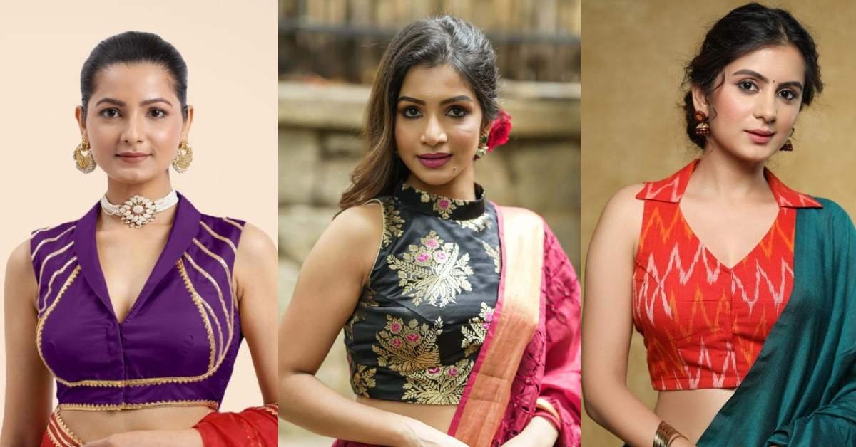 Collar Sleeveless Blouse Design