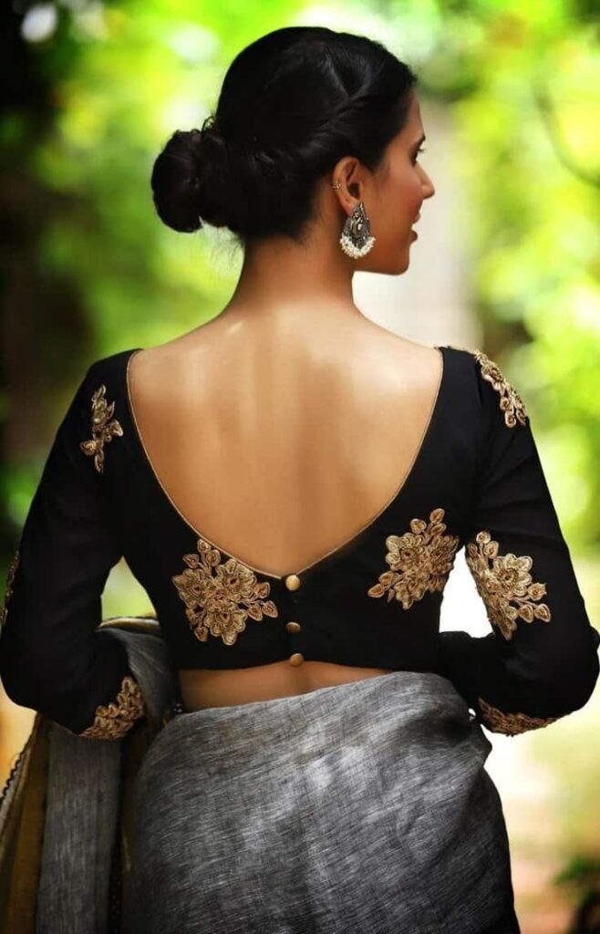 Button-Down Back Blouse Design