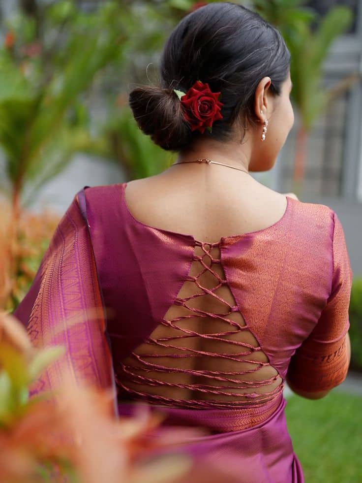 Criss-Cross Dori Back Blouse Design