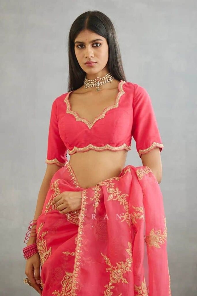 Sweetheart Neck Blouse Design