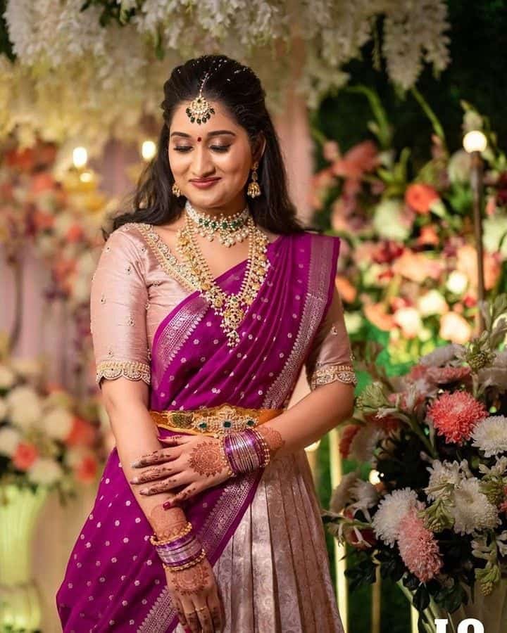 Banaras Half Saree Blouse Designs