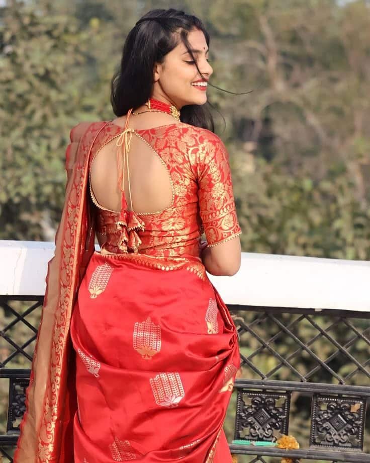 Blouse Back Designs for Silk Sarees Wedding