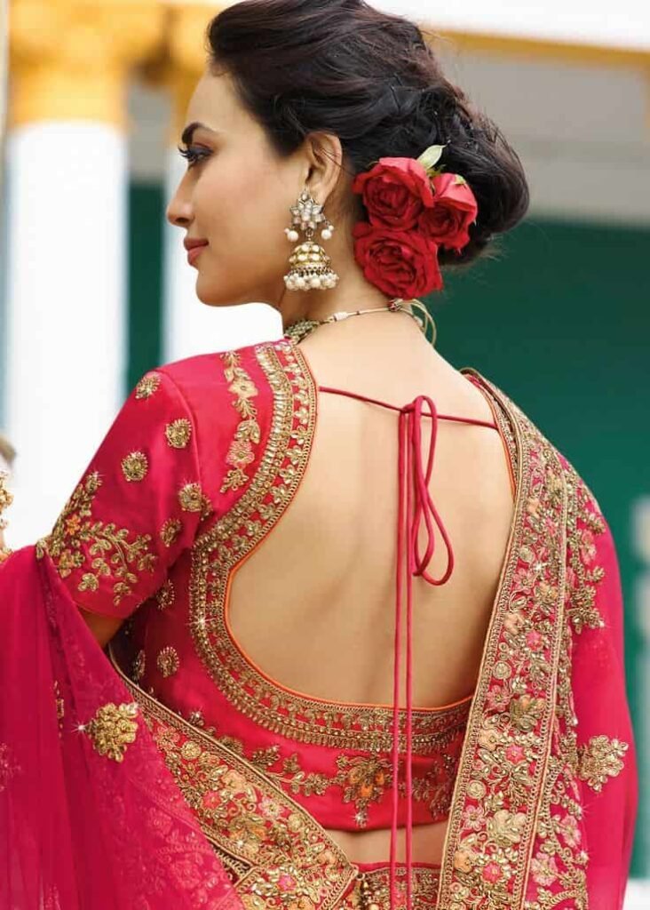 Simple Back Side Wedding Blouse Designs