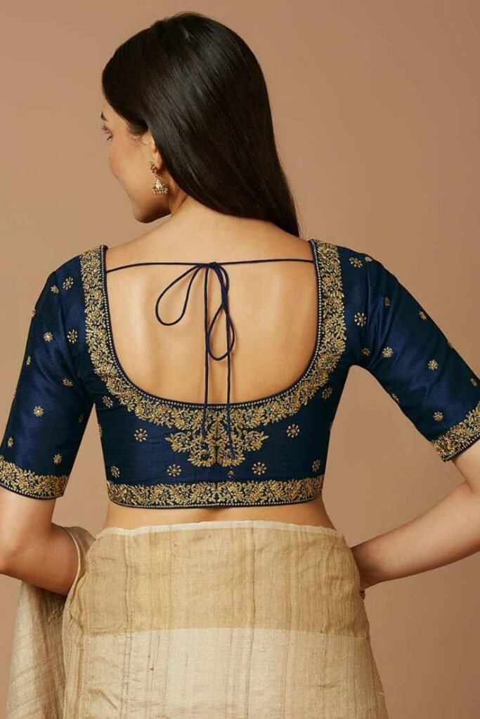 Back Round Neck Blouse Design
