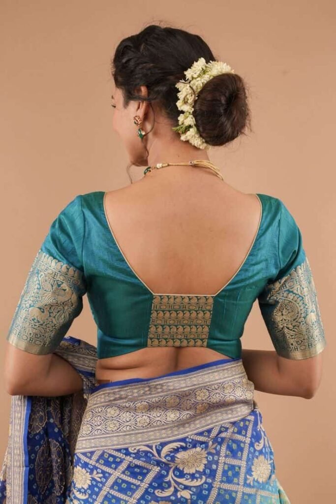 Big Border Blouse Back Neck Designs