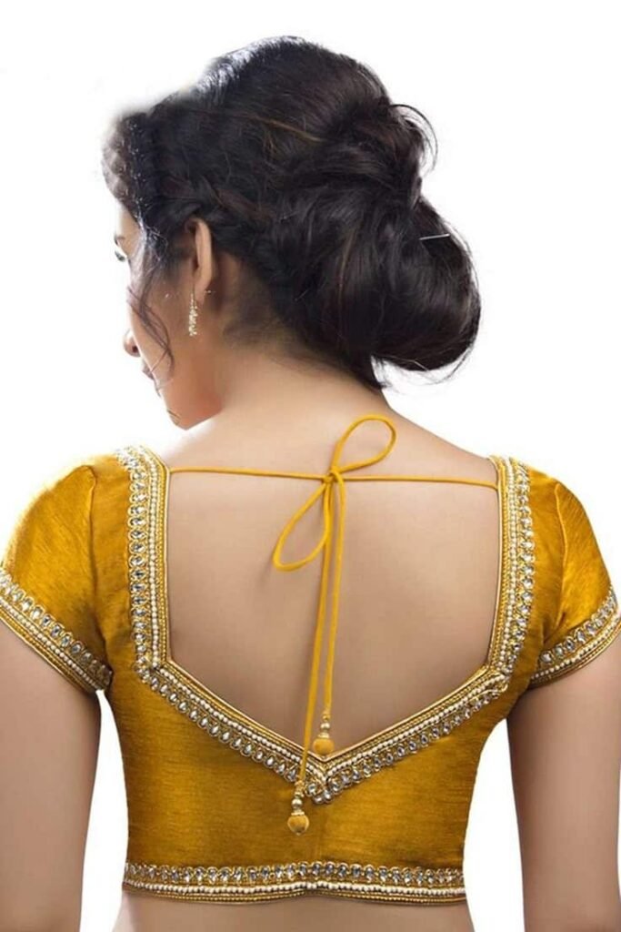 Blouse Back Neck Designs with Lace