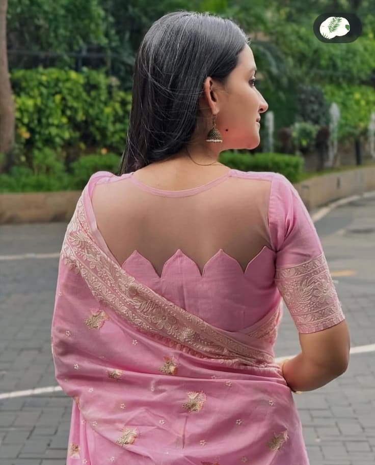 Net Blouse Back Neck Designs