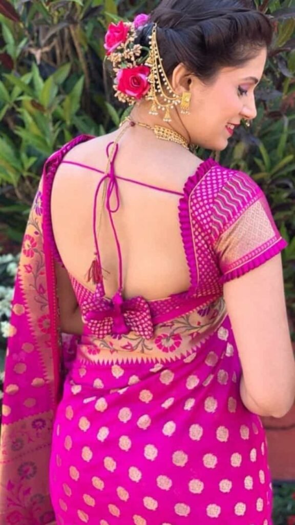 Paithani Blouse Back Neck Design