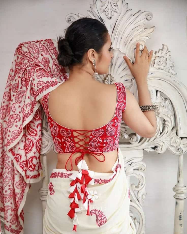 Square Shape Blouse Design with Dori