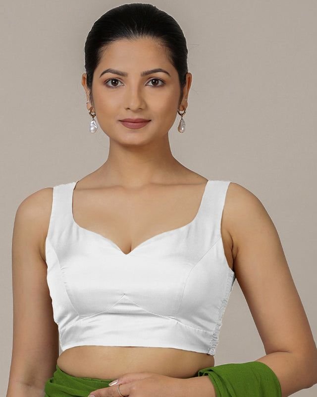 White Plain Blouse Design