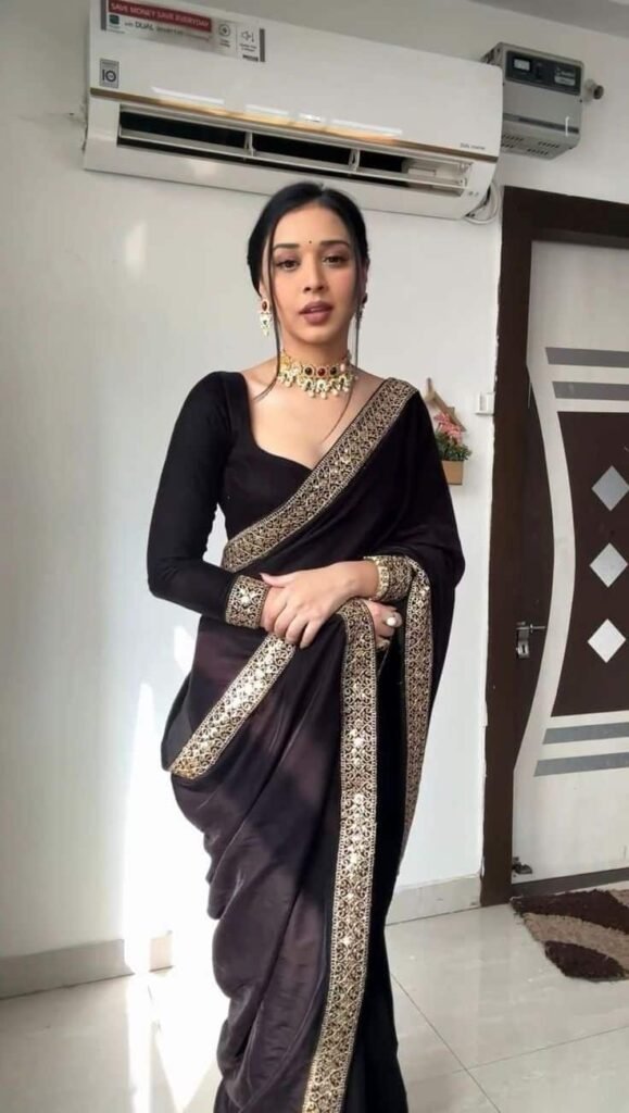 Black Full Hand Blouse Design