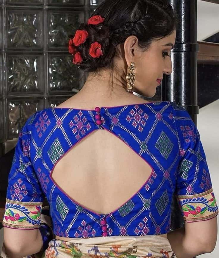 Cotton Pot Neck Blouse Designs
