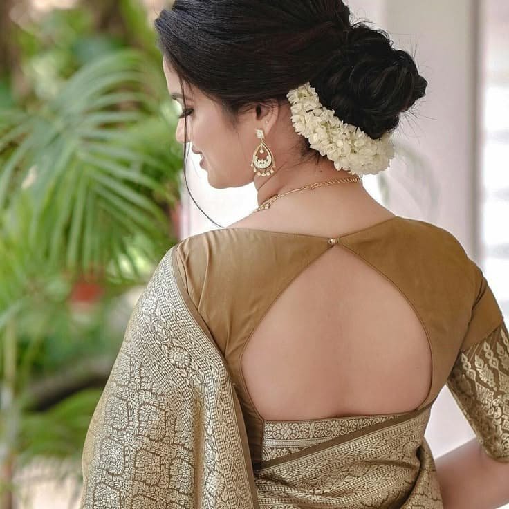 Simple Pot Neck Blouse Designs