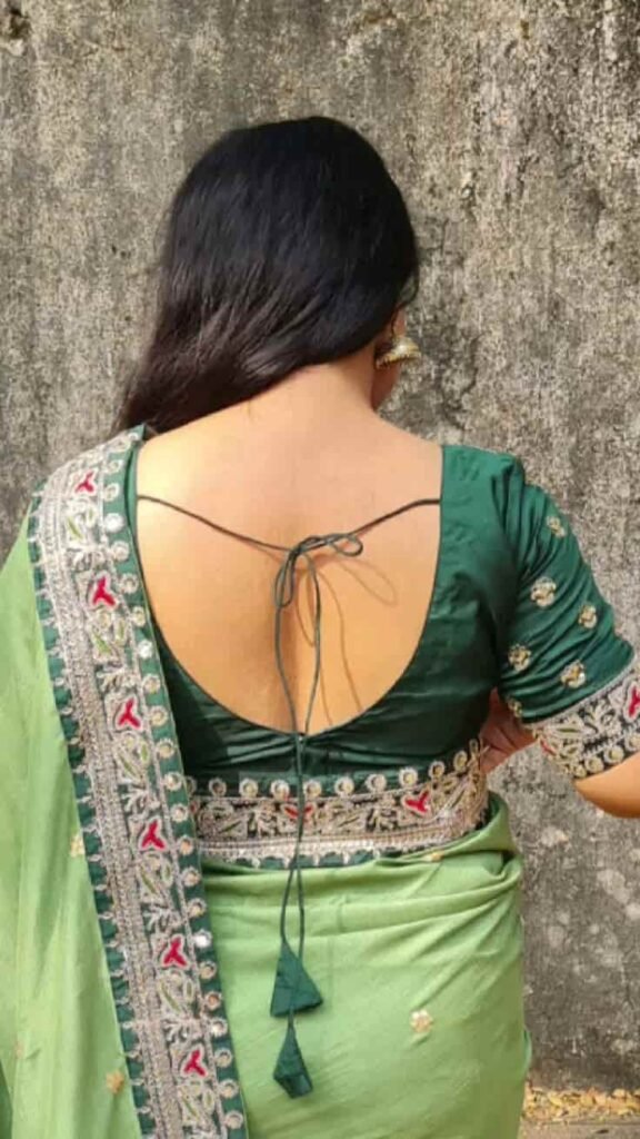 U Neck Blouse Designs Back
