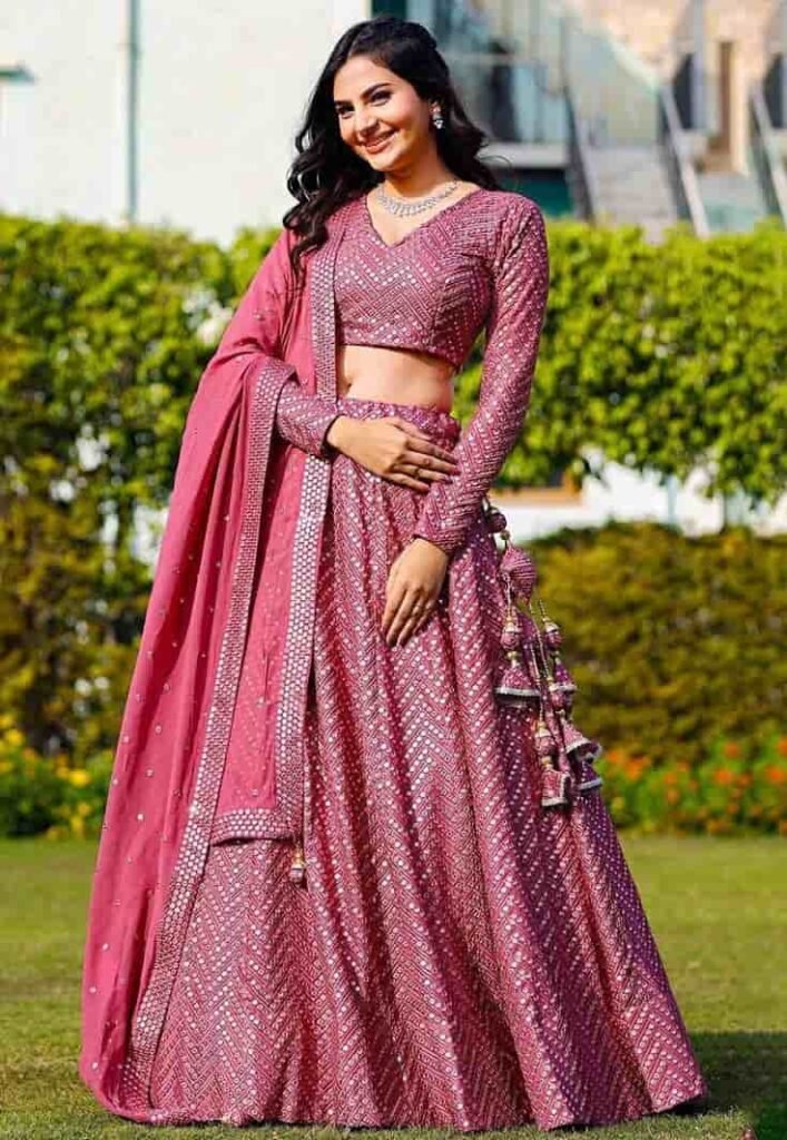 Long Sleeve Stylish Lehenga Blouse Design