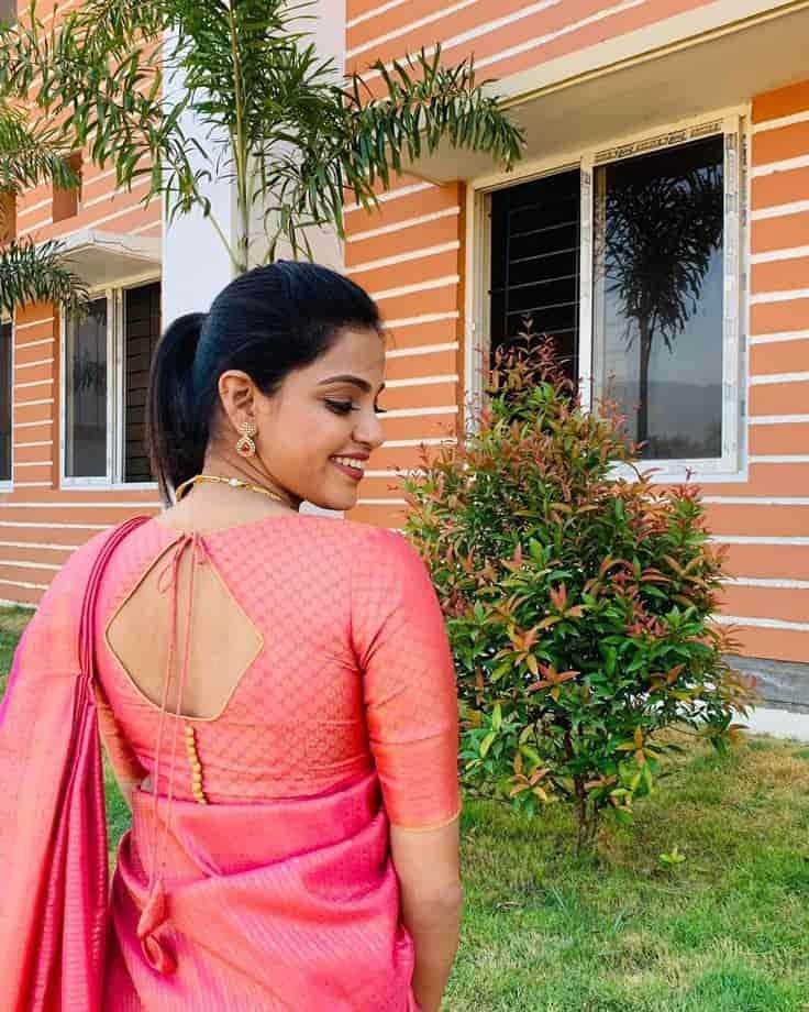 Silk Saree Back Neck Latest Blouse Designs